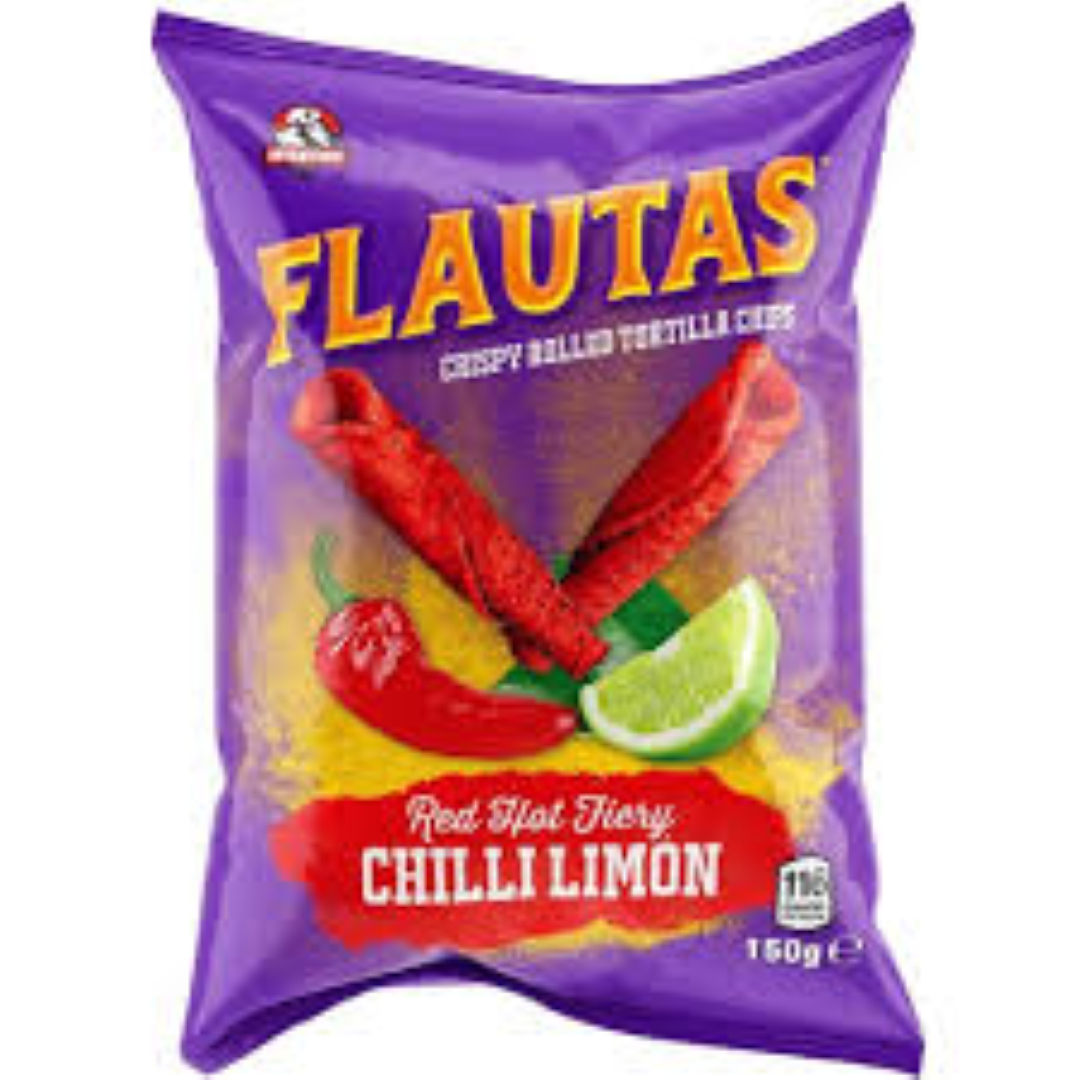 INVENTURE FLAUTAS RED CHILLI LIMON 150G